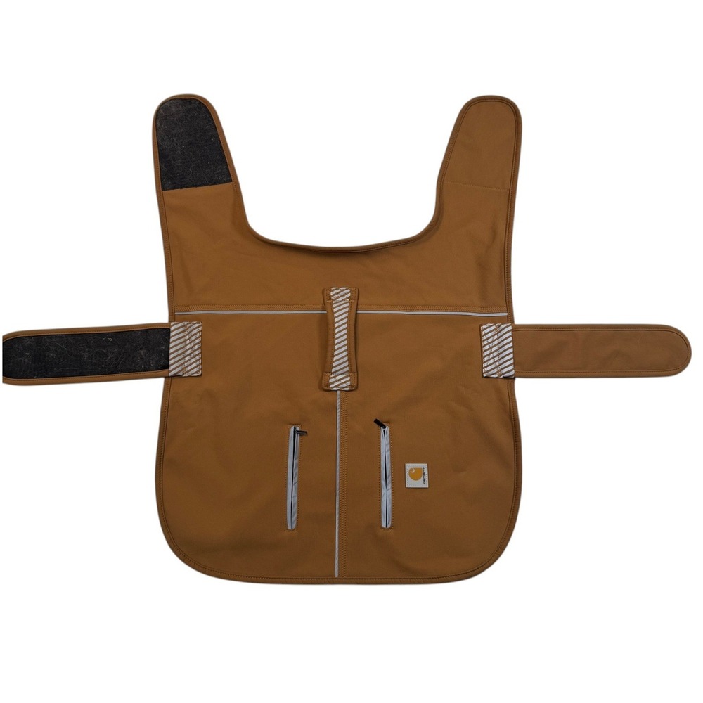 Carhartt Chore Coat Dog Vest‎ Brown Fleece Lined Reflective Pet Jacket No Size
